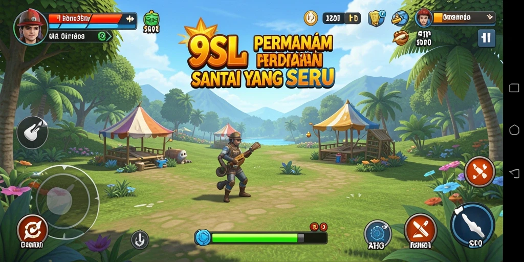 Screenshot menarik dari gameplay 9SL yang penuh warna dan menyenangkan.