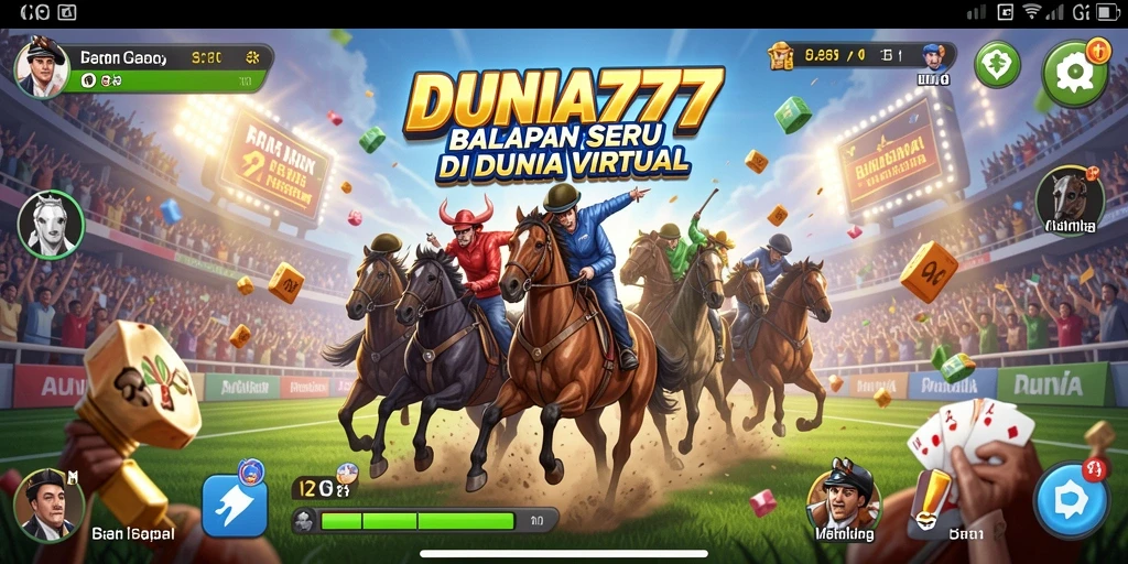 Screenshot gameplay DUNIA777 yang menunjukkan aksi balapan seru.