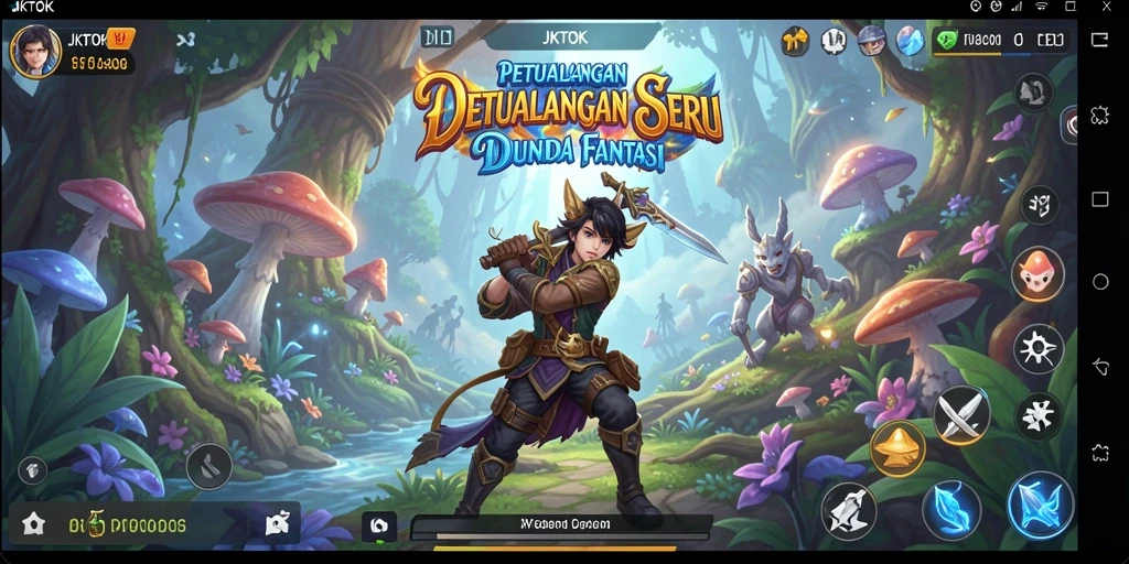 Screenshot JKTOK menampilkan petualangan seru dengan karakter utama menjelajahi dunia.