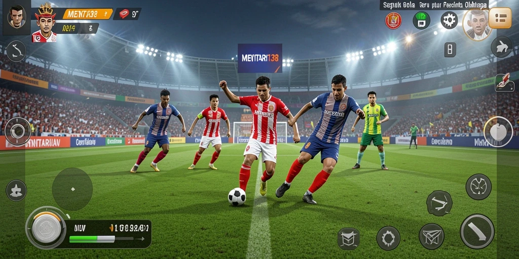 Tampilan gameplay MENTARI138 yang menarik dan menegangkan saat bermain sepak bola.