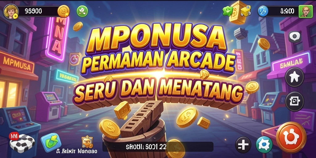 Screenshot MPONUSA menampilkan aksi seru dalam gameplay Arcade.