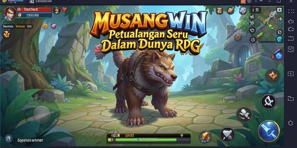 Screenshot gameplay MUSANGWIN yang menunjukkan petualangan seru dalam RPG.