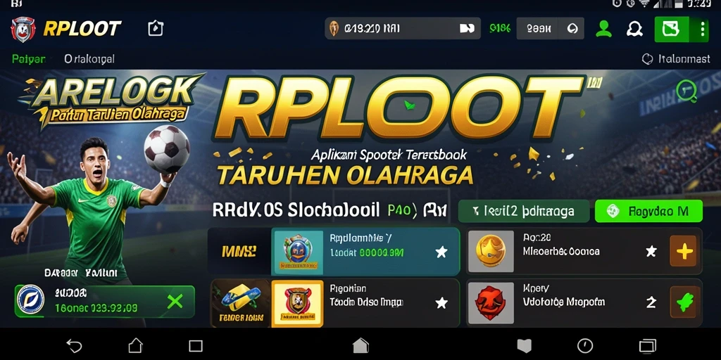 Screenshot RPLOOT yang menunjukkan fitur taruhan olahraga yang menarik.