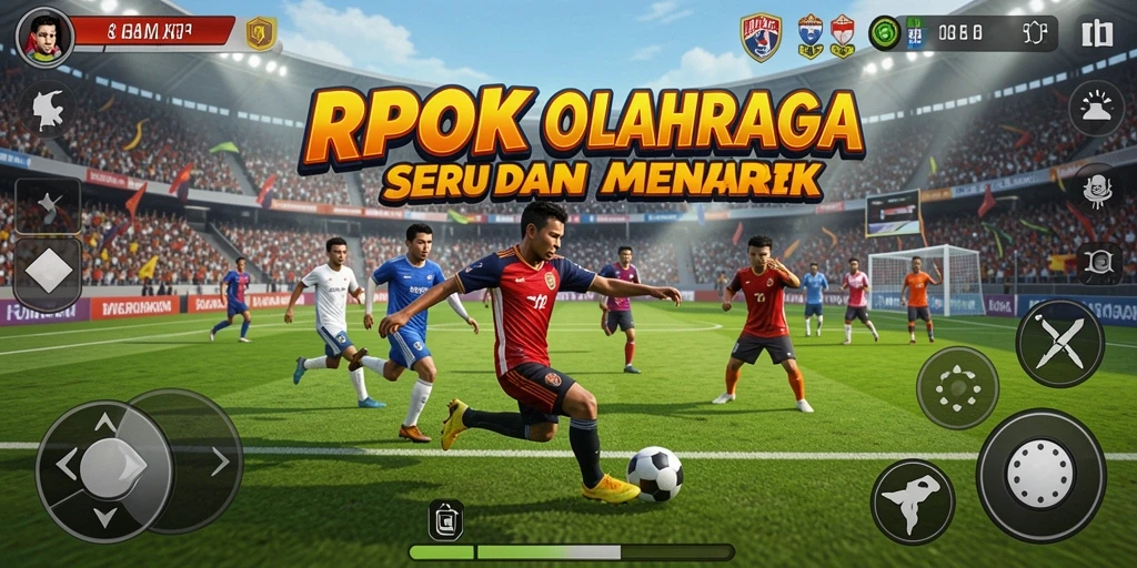 Screenshot utama RPOK menampilkan aksi seru dalam permainan olahraga.