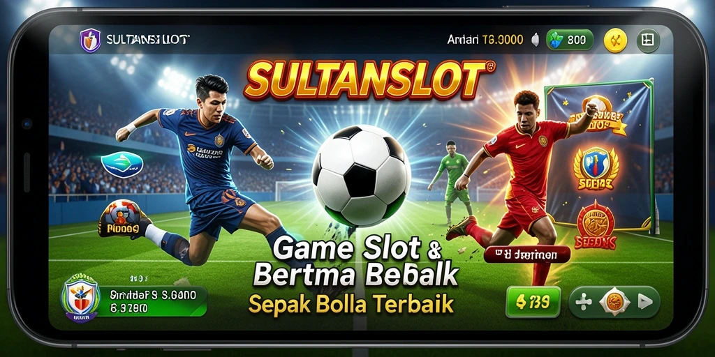 Screenshot utama menunjukkan gameplay slot sepak bola yang seru.